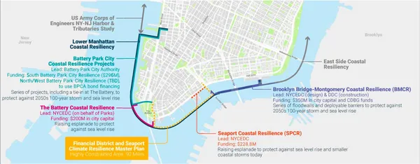 Lower Manhattan Coastal Resiliency by FiDi and Seaport Climate Resilience Plan.